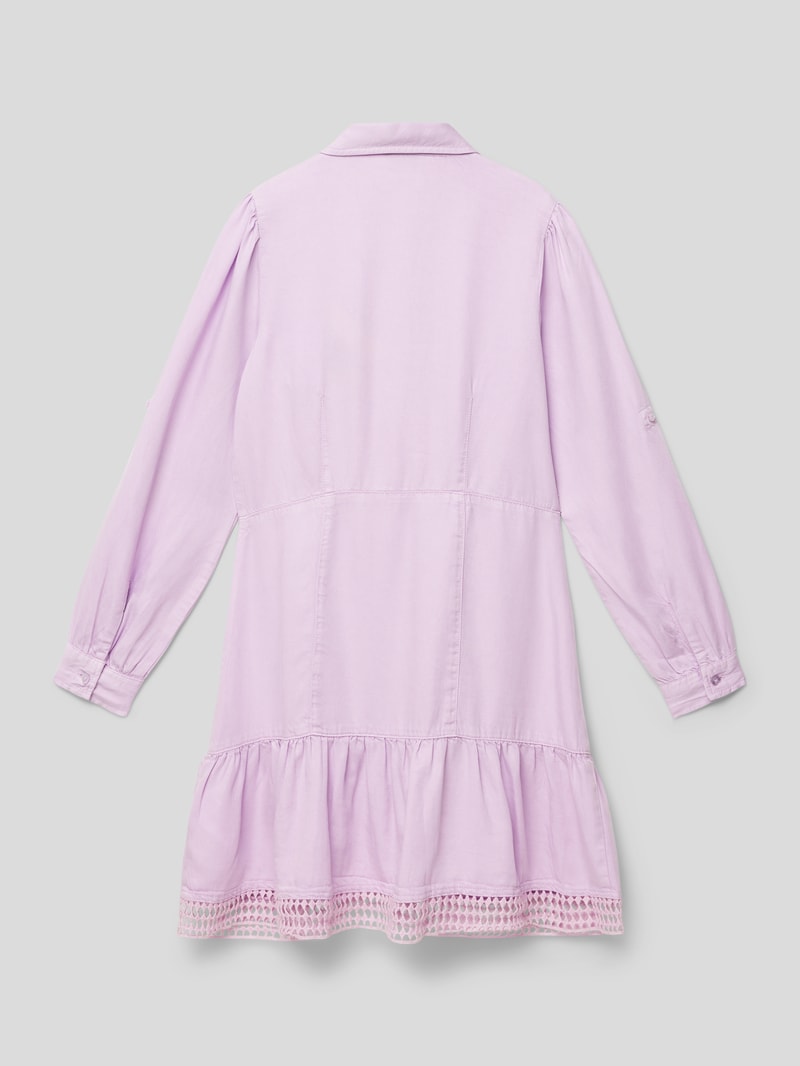 Kleid mit Zierbesatz in flieder