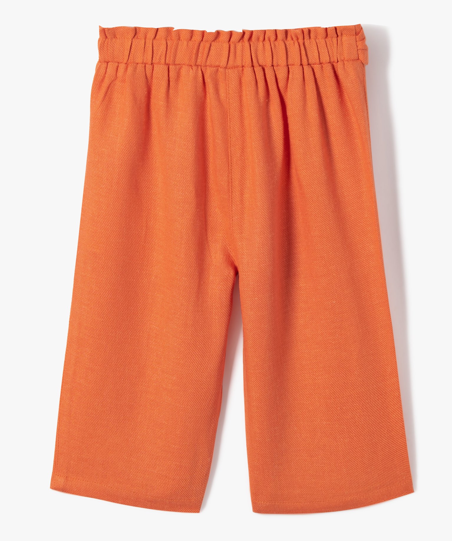 Pantalon bébé fille large en lin et viscose orange | GEMO