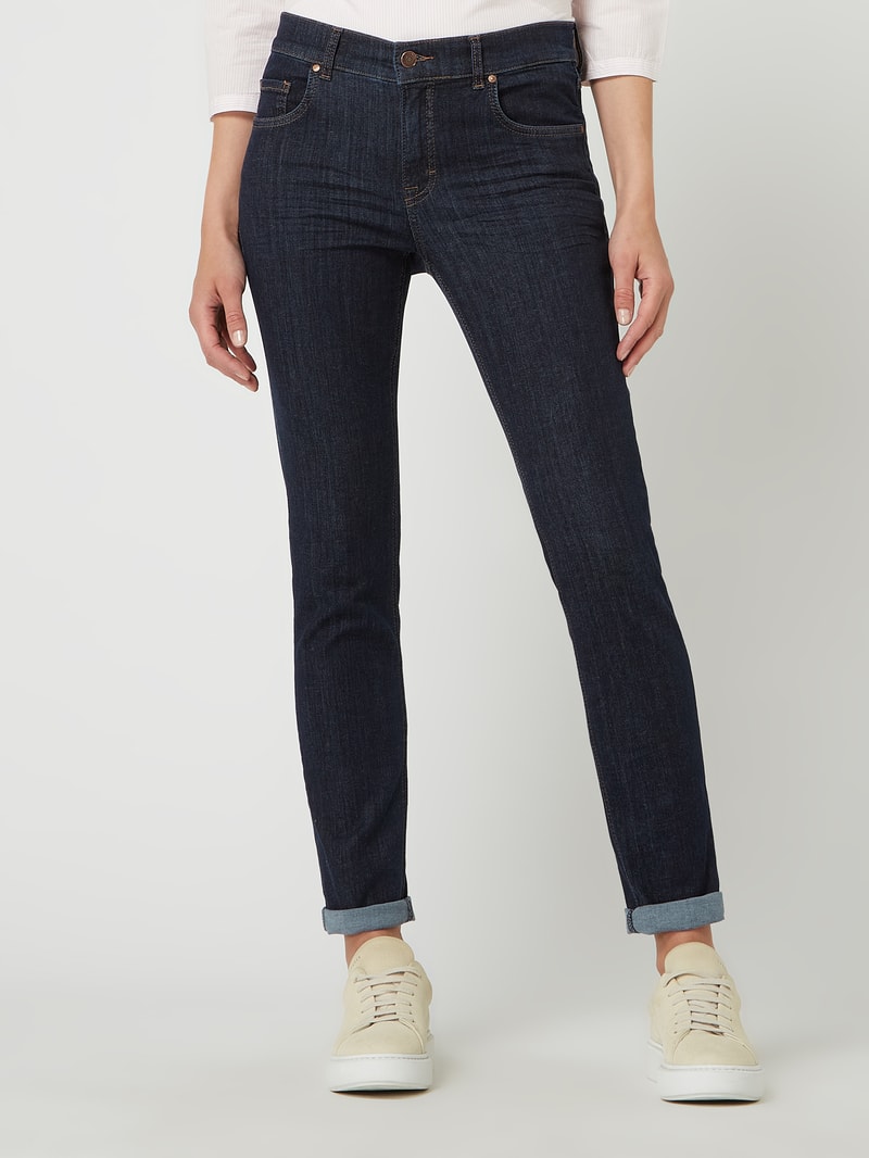 Skinny Fit Jeans mit Stretch-Anteil in dunkelblau