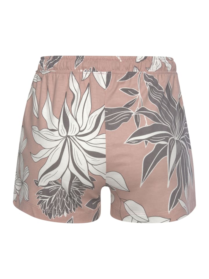 LASCANA Schlafshorts in allover-altrosa-geblümt günstig kaufen