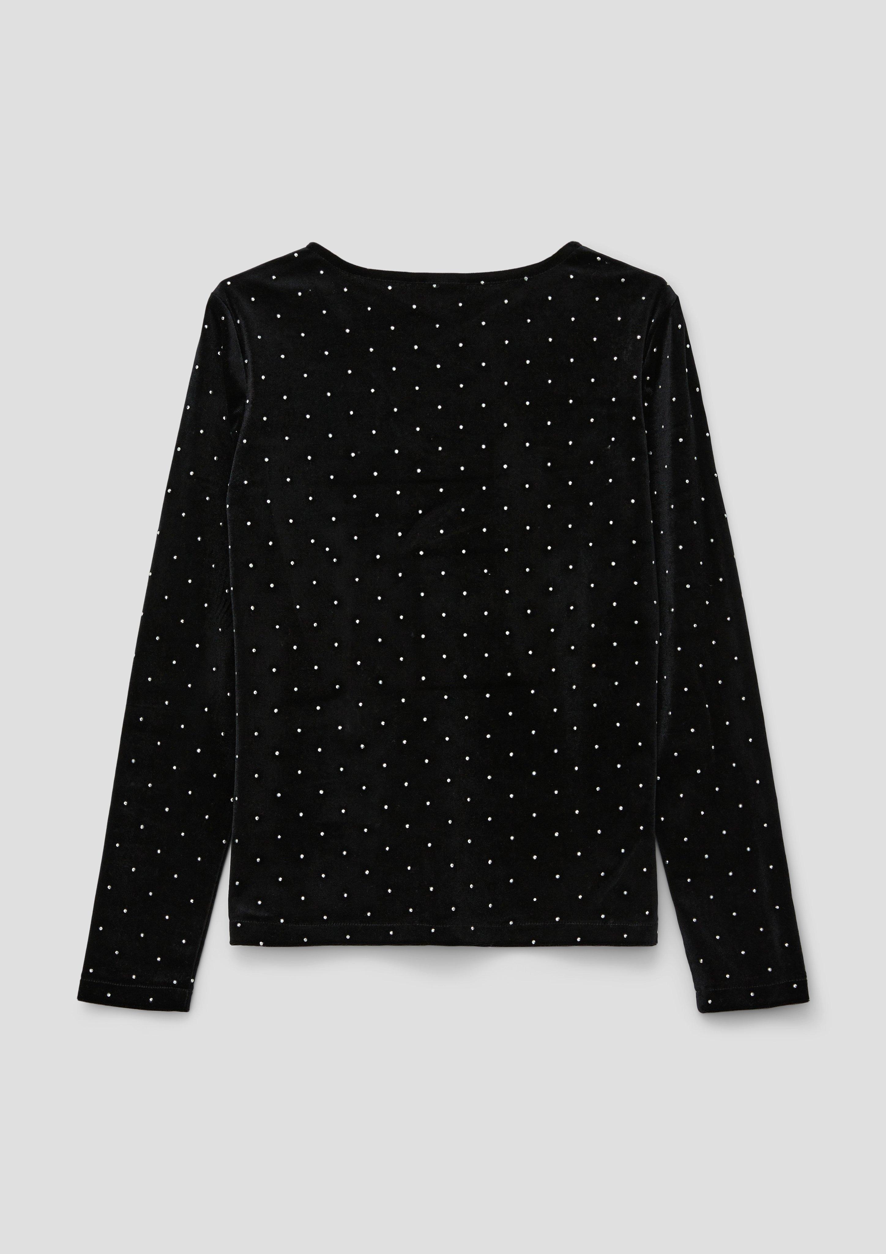 Samt-Longsleeve mit Nieten  2137289-9999