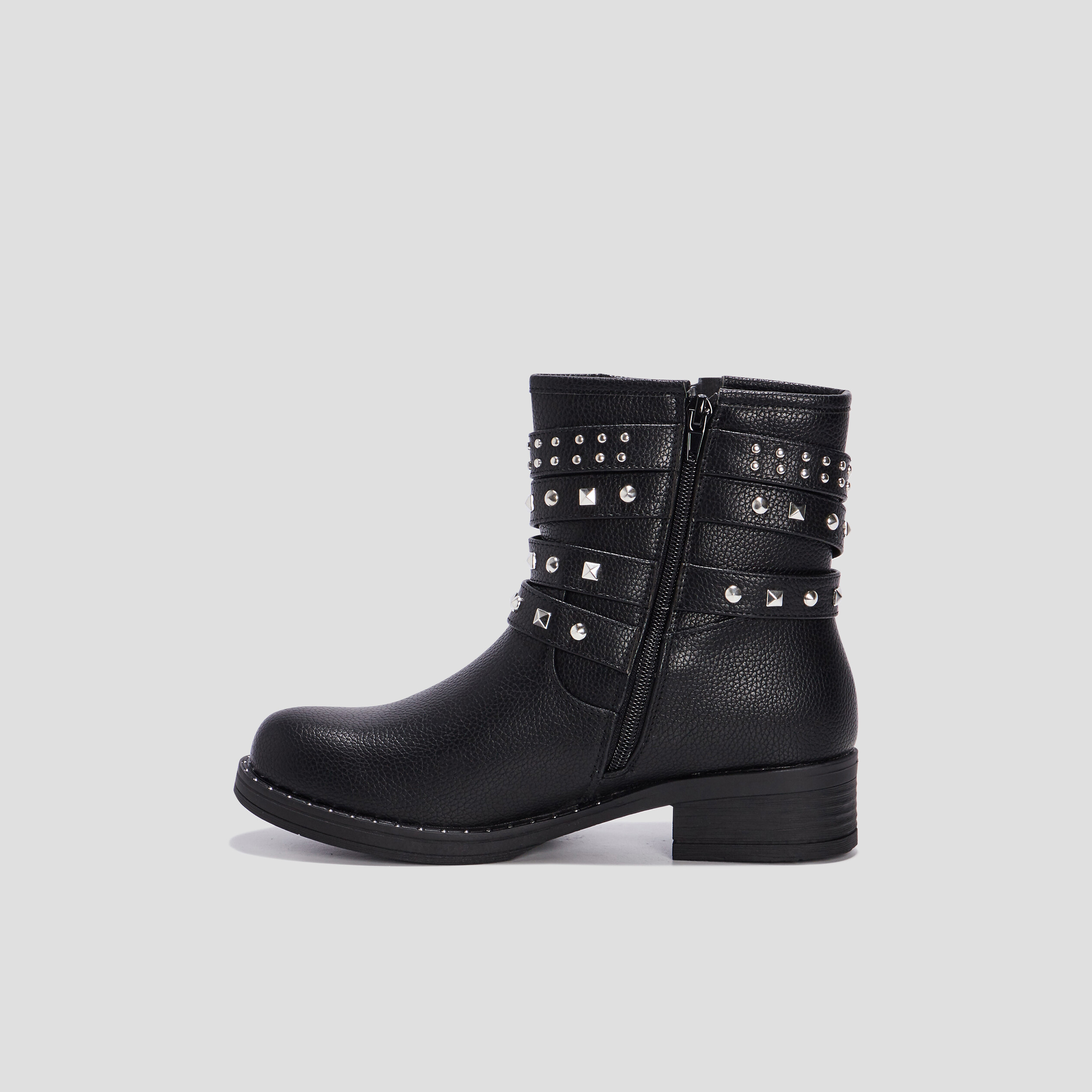 Bottines à talons cloutées noir femme | La Halle