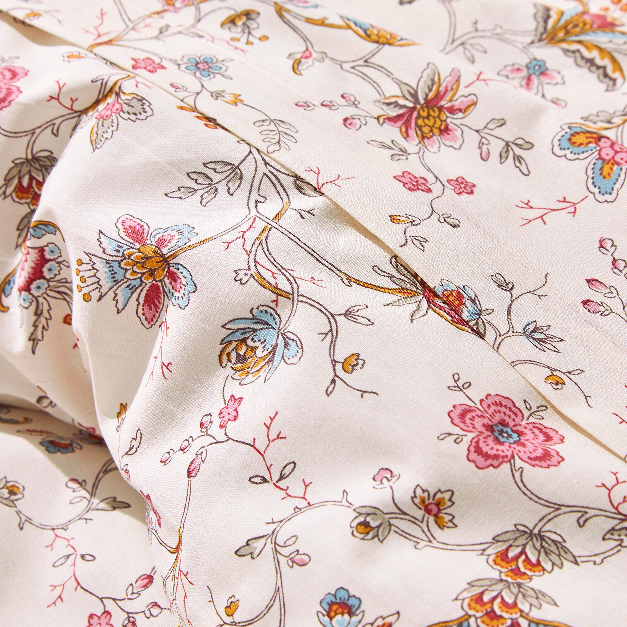 Linge de lit Margaux en coton imprimé fleurs perses