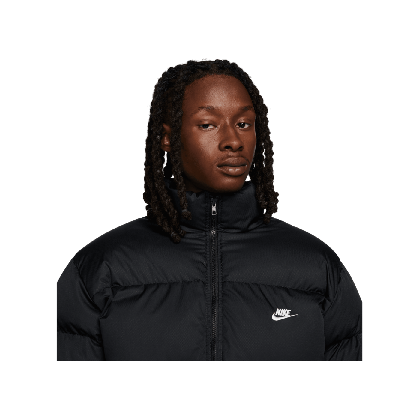 Nike Club Puffer Jacke Schwarz Weiss F010