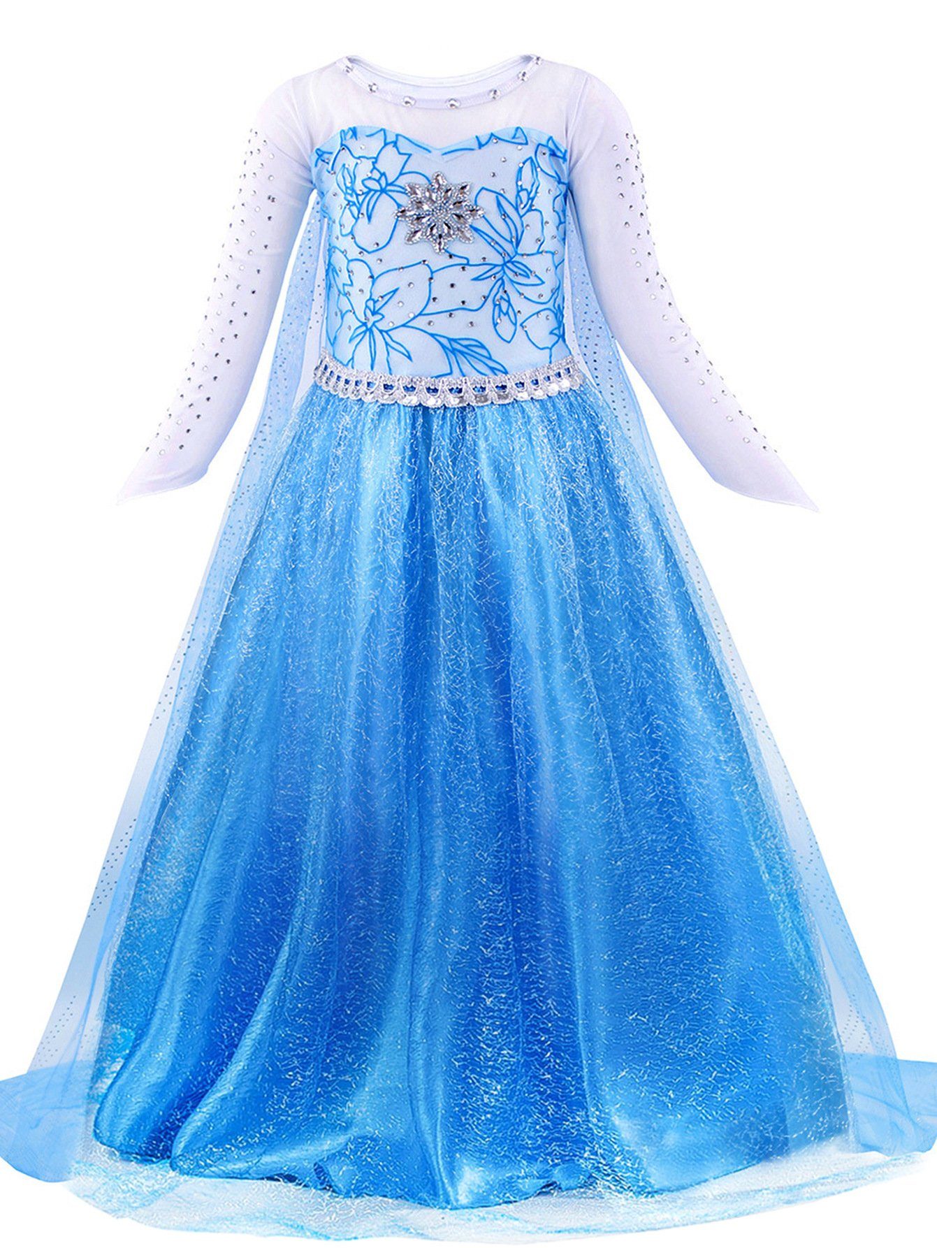 WaKuKa Prinzessin-Kostüm Elsa Mädchenkleid Weihnachtskostüme für Kinder