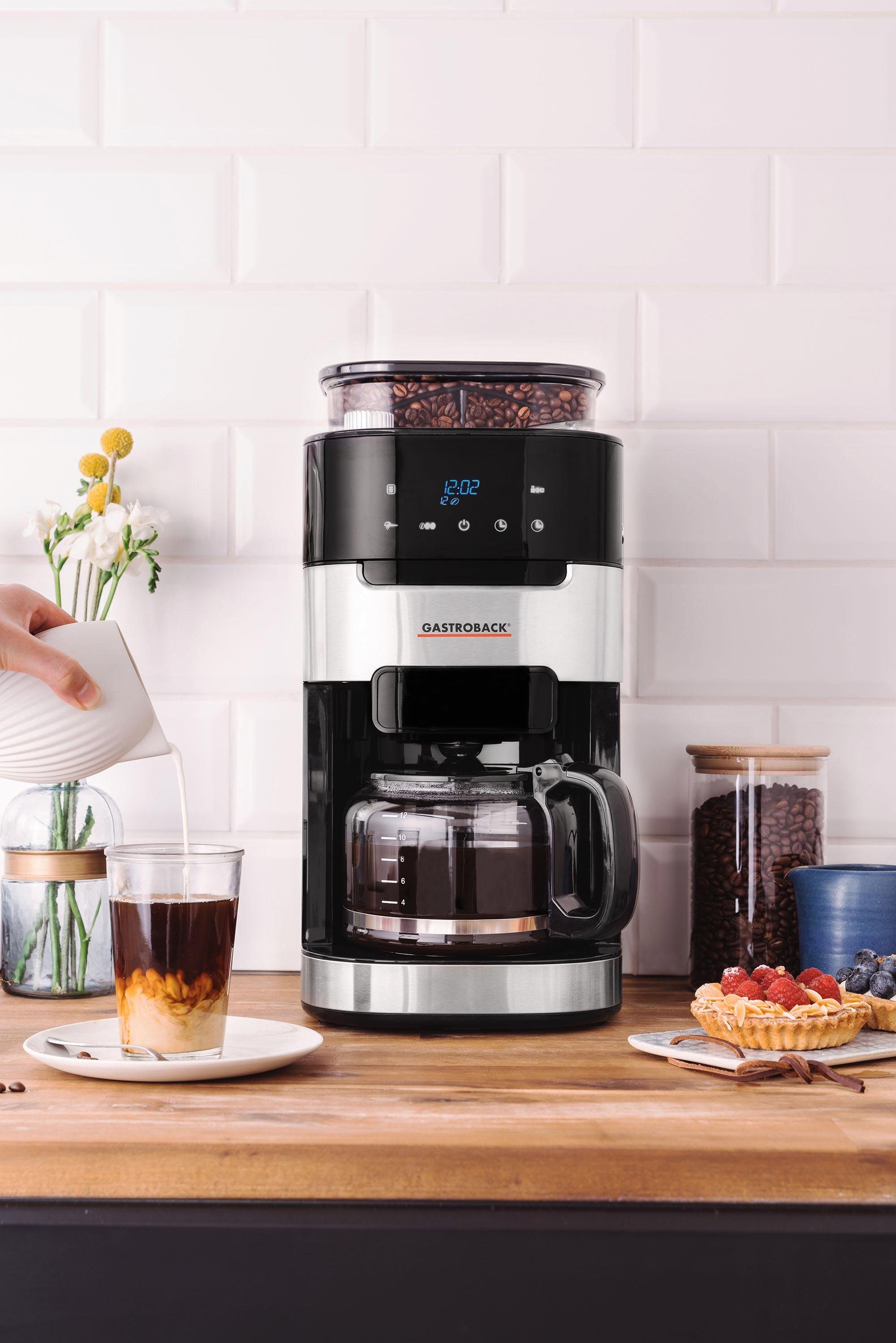 Gastroback Kaffeemaschine mit Mahlwerk Grind & Brew Pro 42711, 1,5l Kaffeekanne, Permanentfilter