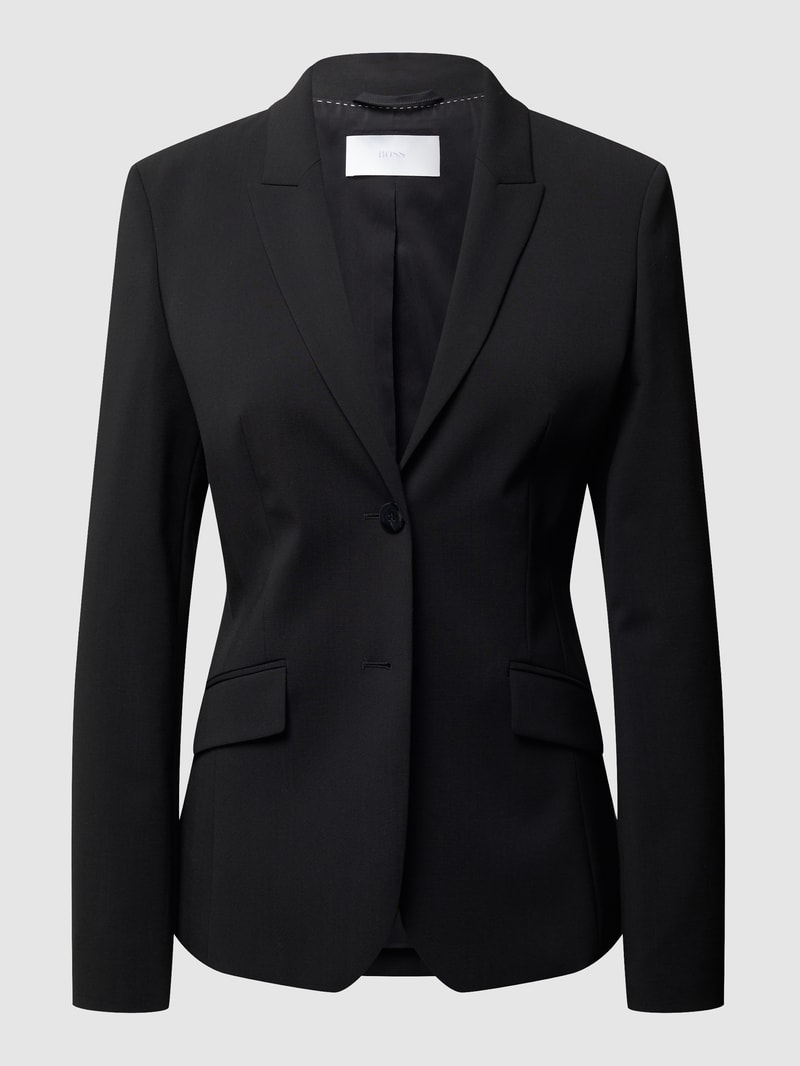 Blazer aus Schurwolle mit Stretch-Anteil in schwarz