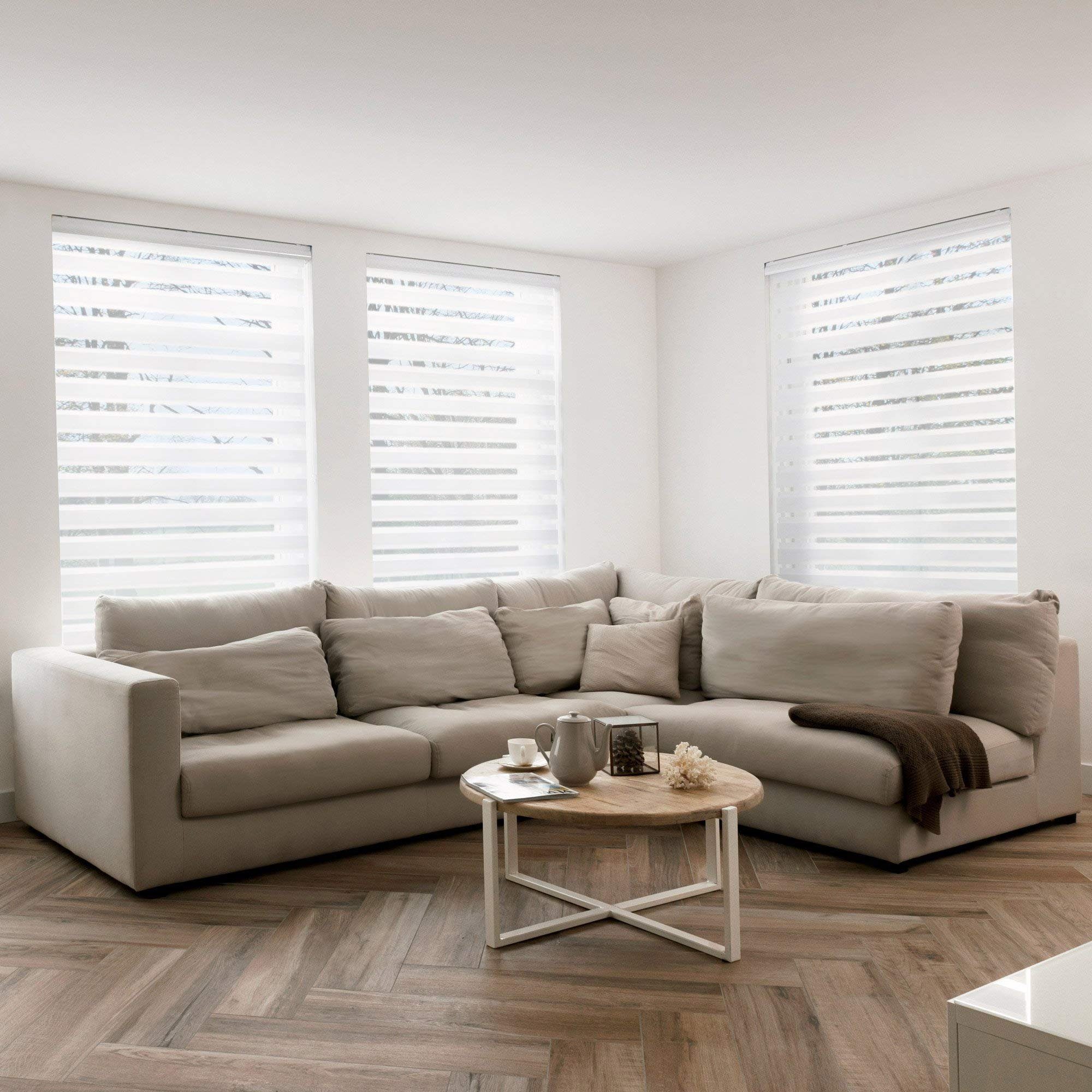 Doppelrollo SolDecor DK9, Sol Royal, Kassetten-Doppelrollo weiß