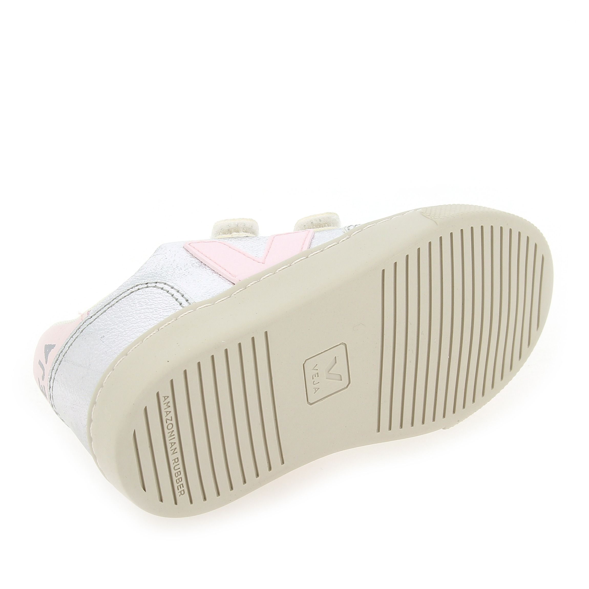 Veja  SMALL V12 VELCRO - Argent Rose