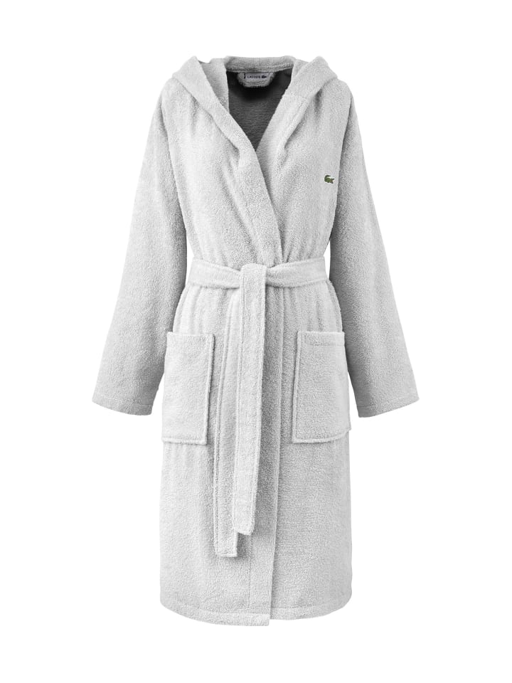 Lacoste Bademantel Lopen Bademantel in hellgrau günstig kaufen