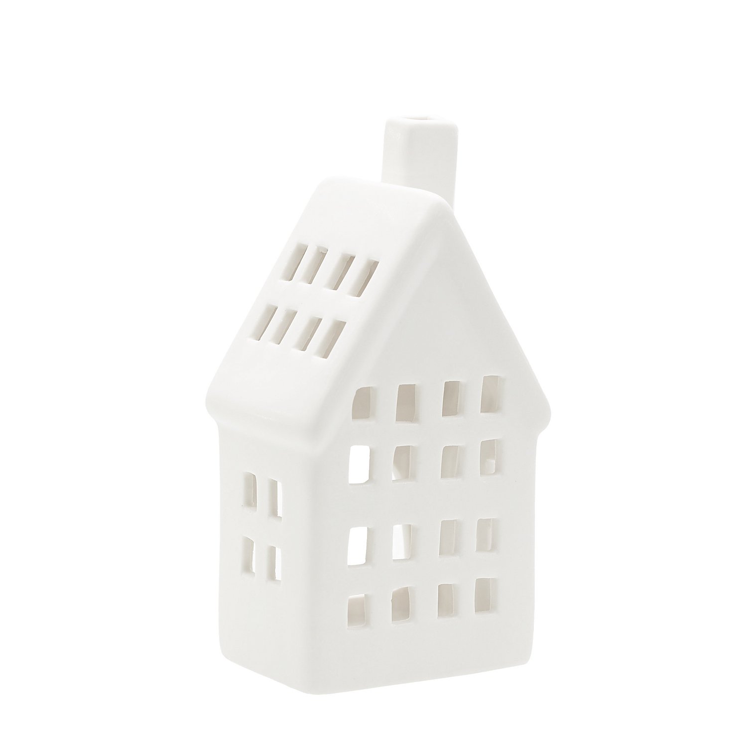 Haus aus Keramik, für Teelichter, 7,6 x 14,5 cm