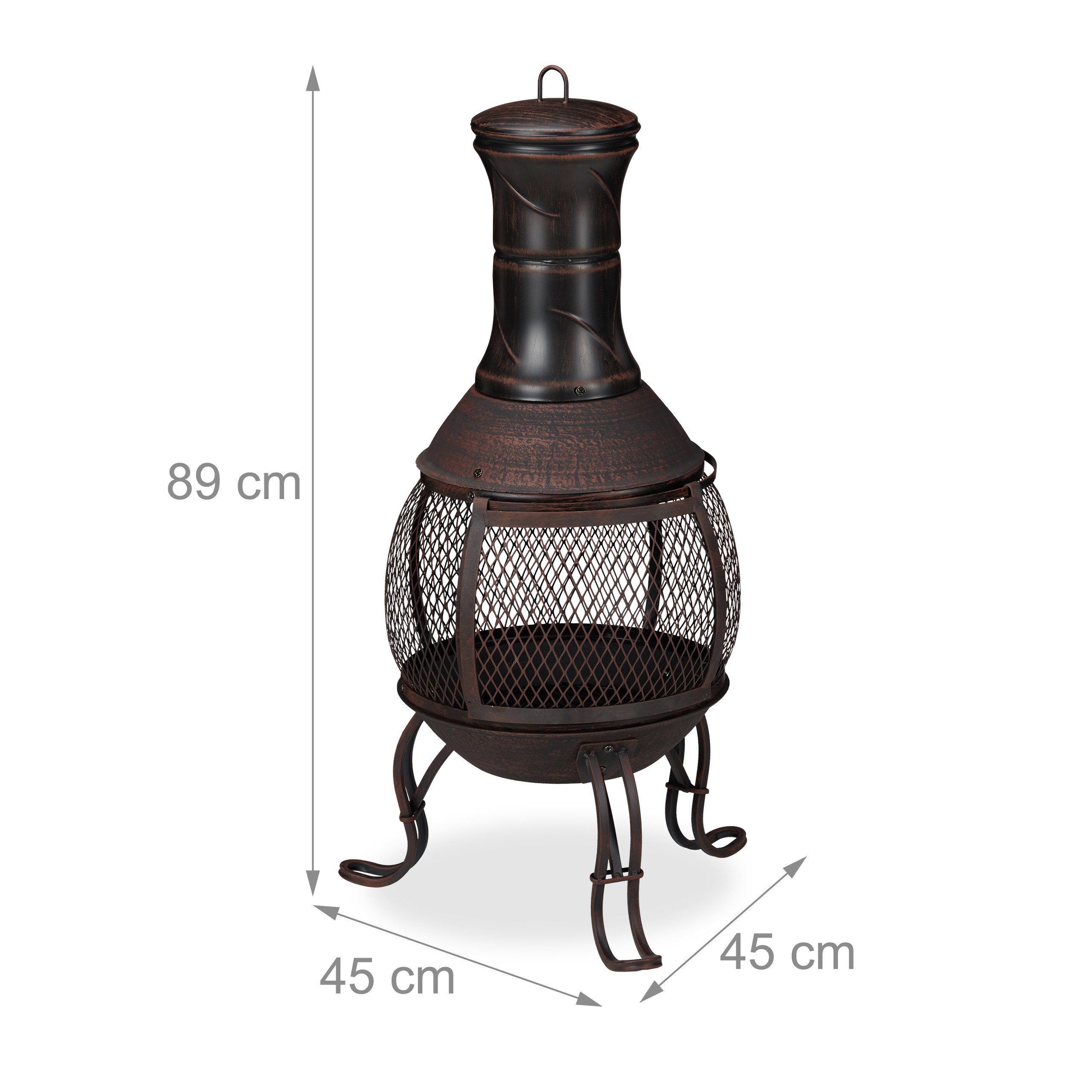 relaxdays Feuerschale Aztekenofen für Garten rot-bronze