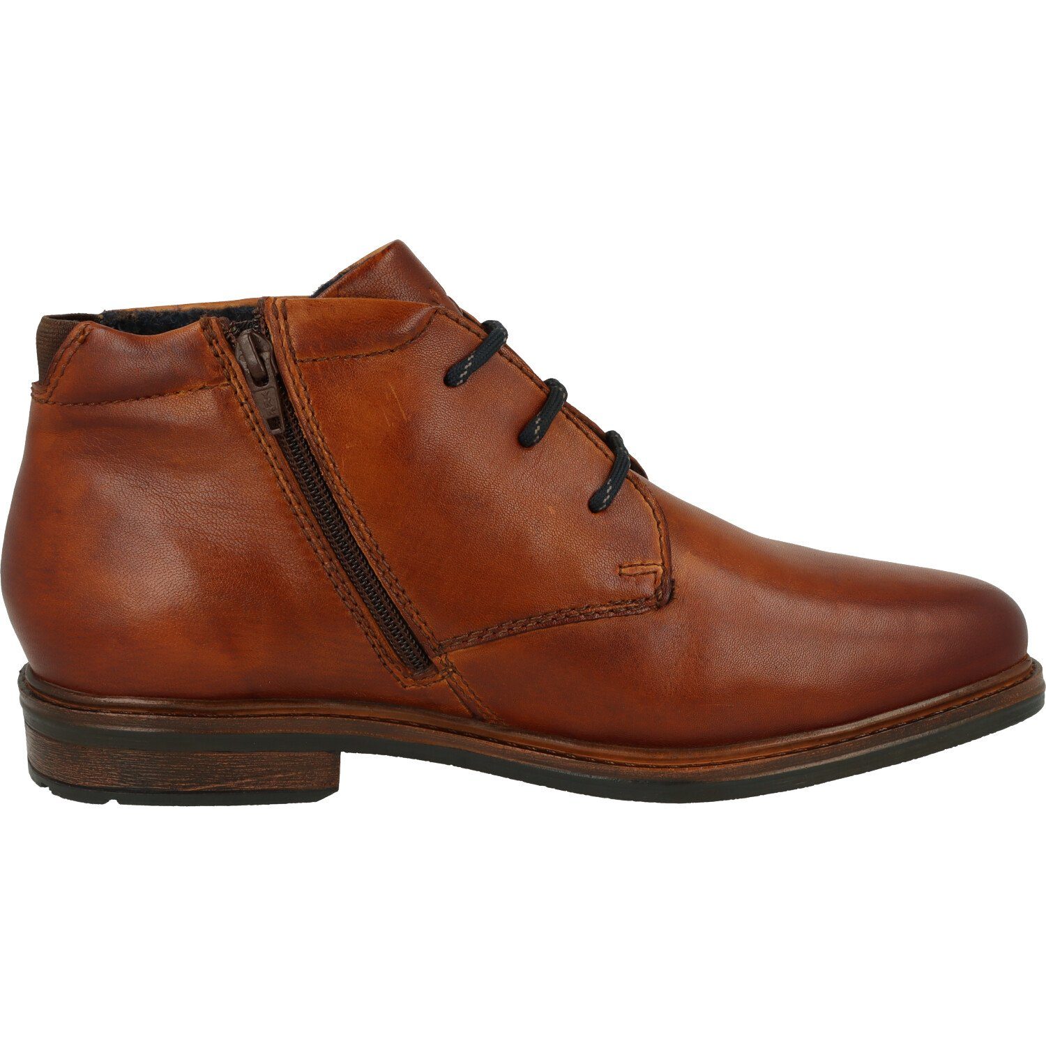 bugatti Ruggiero 311-A8Z33-4100 Herren Schuhe Stiefel Boots Leder Cognac Schnürstiefel echt Leder, seitlicher Reißverschluss