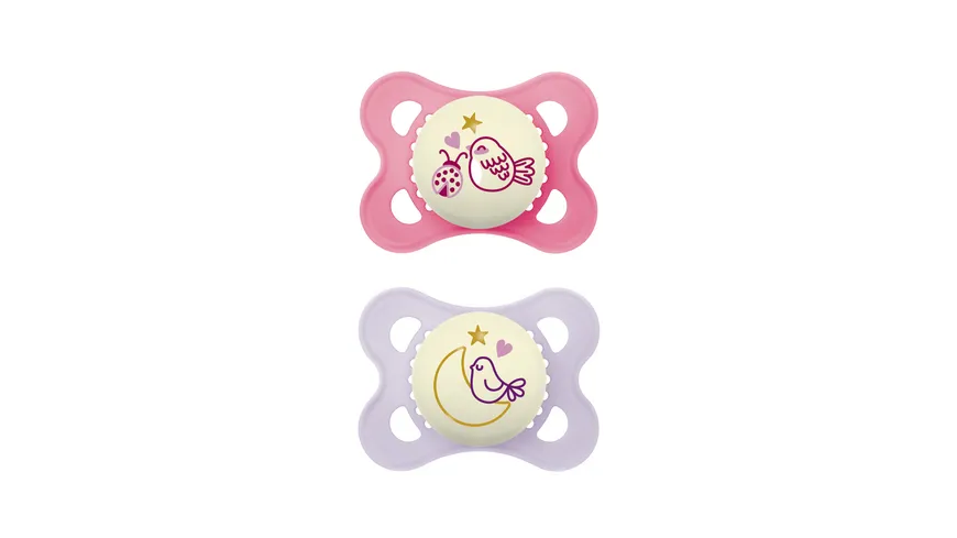 MAM Original Night, Silikon, 0-6 M., 2 Stk., Vogel/Mond