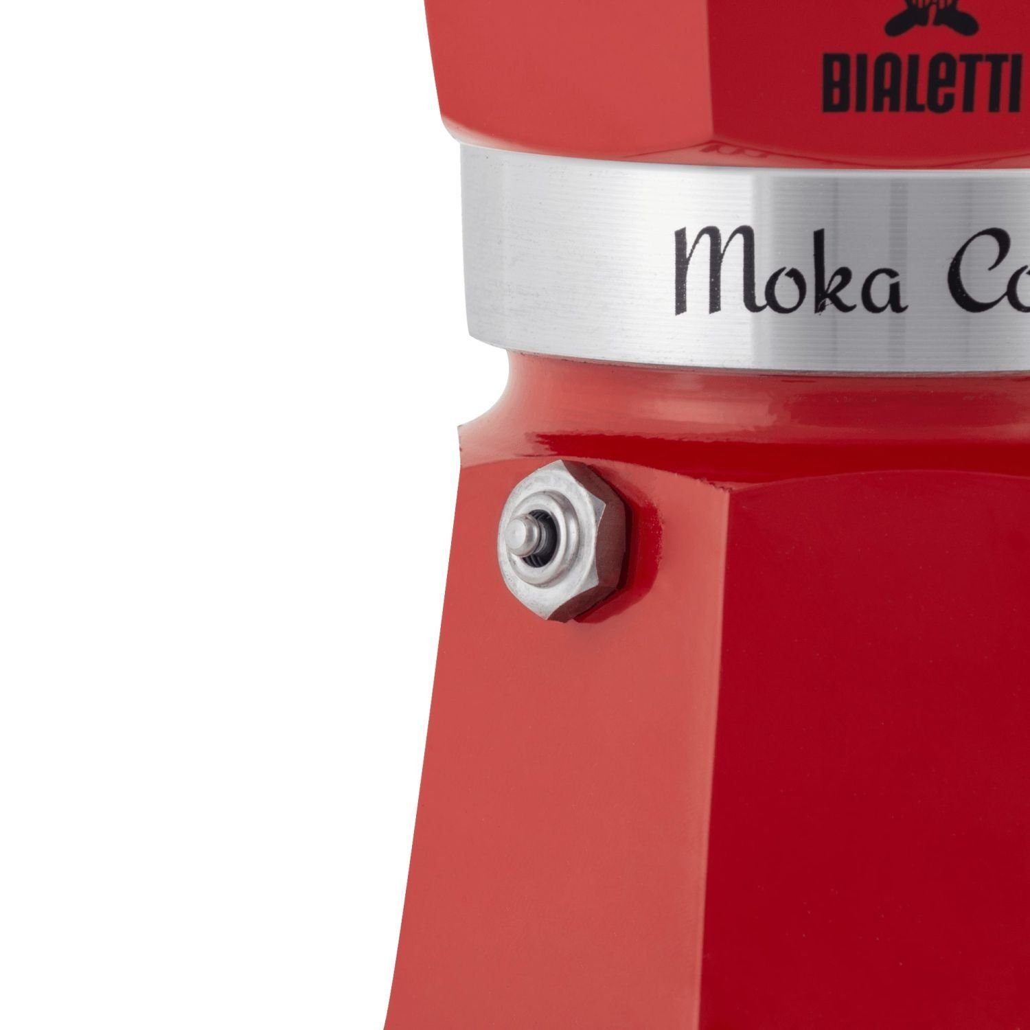 BIALETTI Espressokocher Moka Express Color Rot für 3 Tassen, 0,13l Kaffeekanne