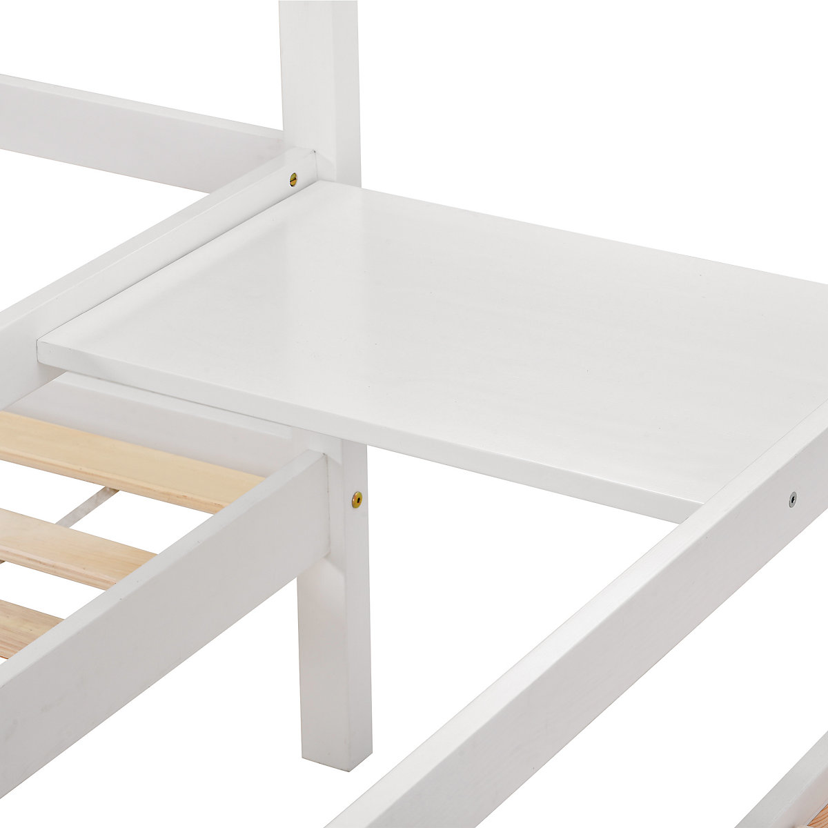 Hausbett Kinderbett 90x200 cm 2tlg. mit Rausfallschutz, Nacchttisch und Lattenrost