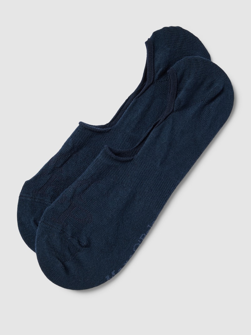 Sneakersocken mit Label-Print in dunkelblau