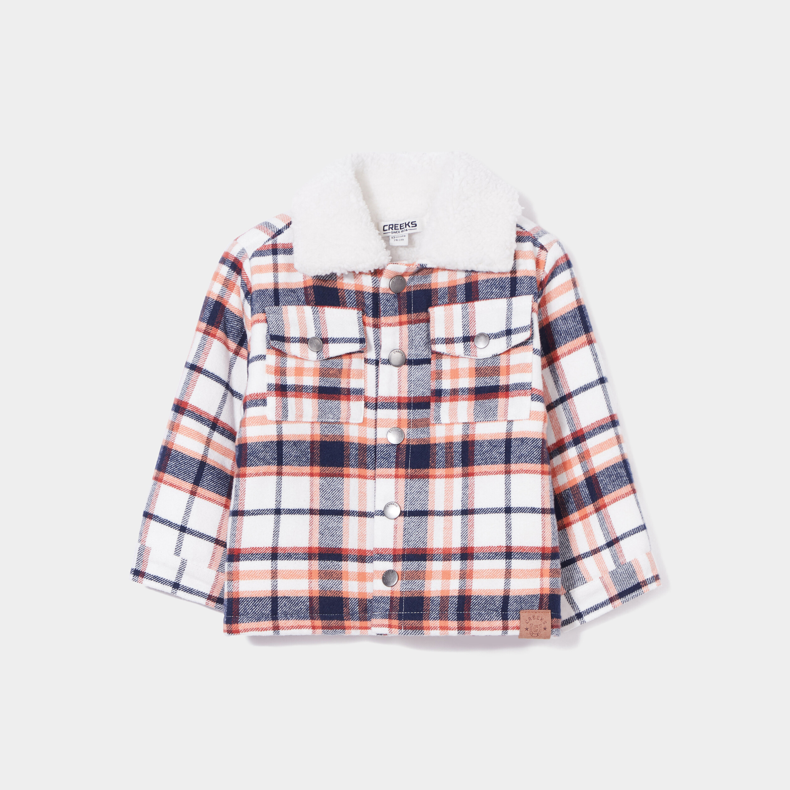 Veste col aviateur boutonné Creeks orange foncé bébé garçon | La Halle