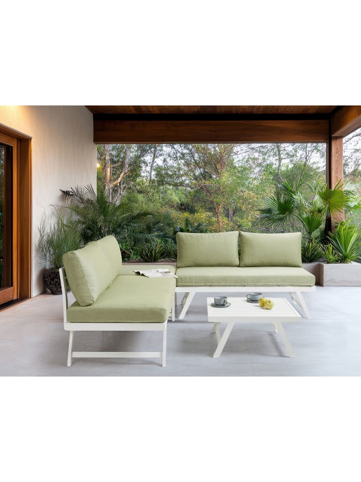 Beliani 2-tlg Lounge Set COCCORINO in Grün/Weiß günstig kaufen onesize