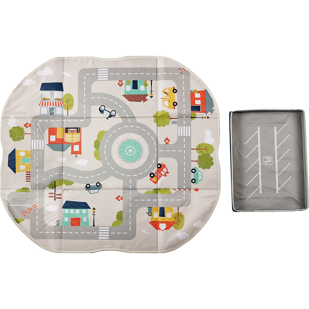 Spielteppich und Aufbewahrungsbox, Playbox - Motiv Stadt