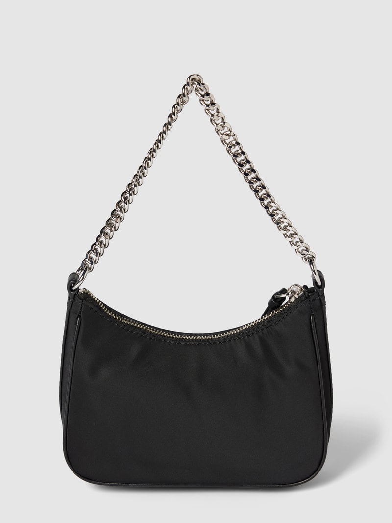 Pochette mit Label-Applikation Modell 'JET SET CHARM' in schwarz