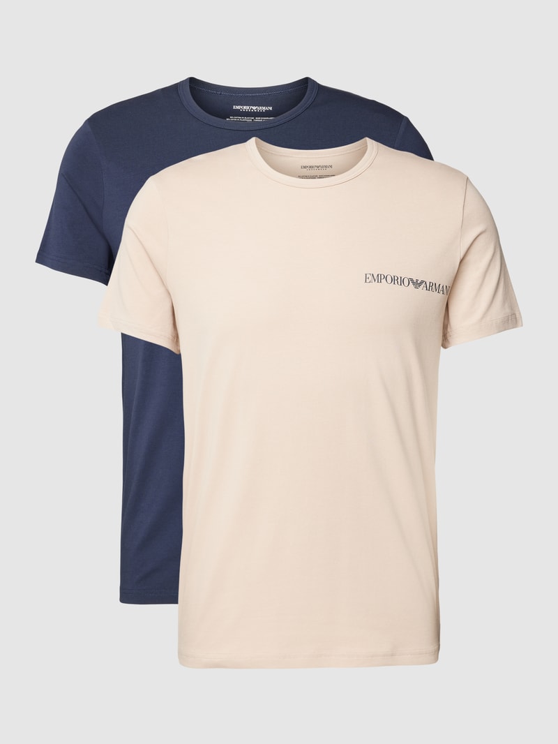 T-Shirt mit Label-Print in marineblau