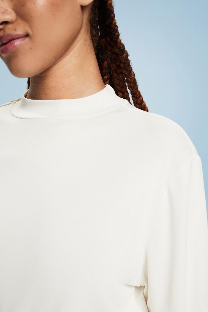 Jersey-T-Shirt mit Stehkragen