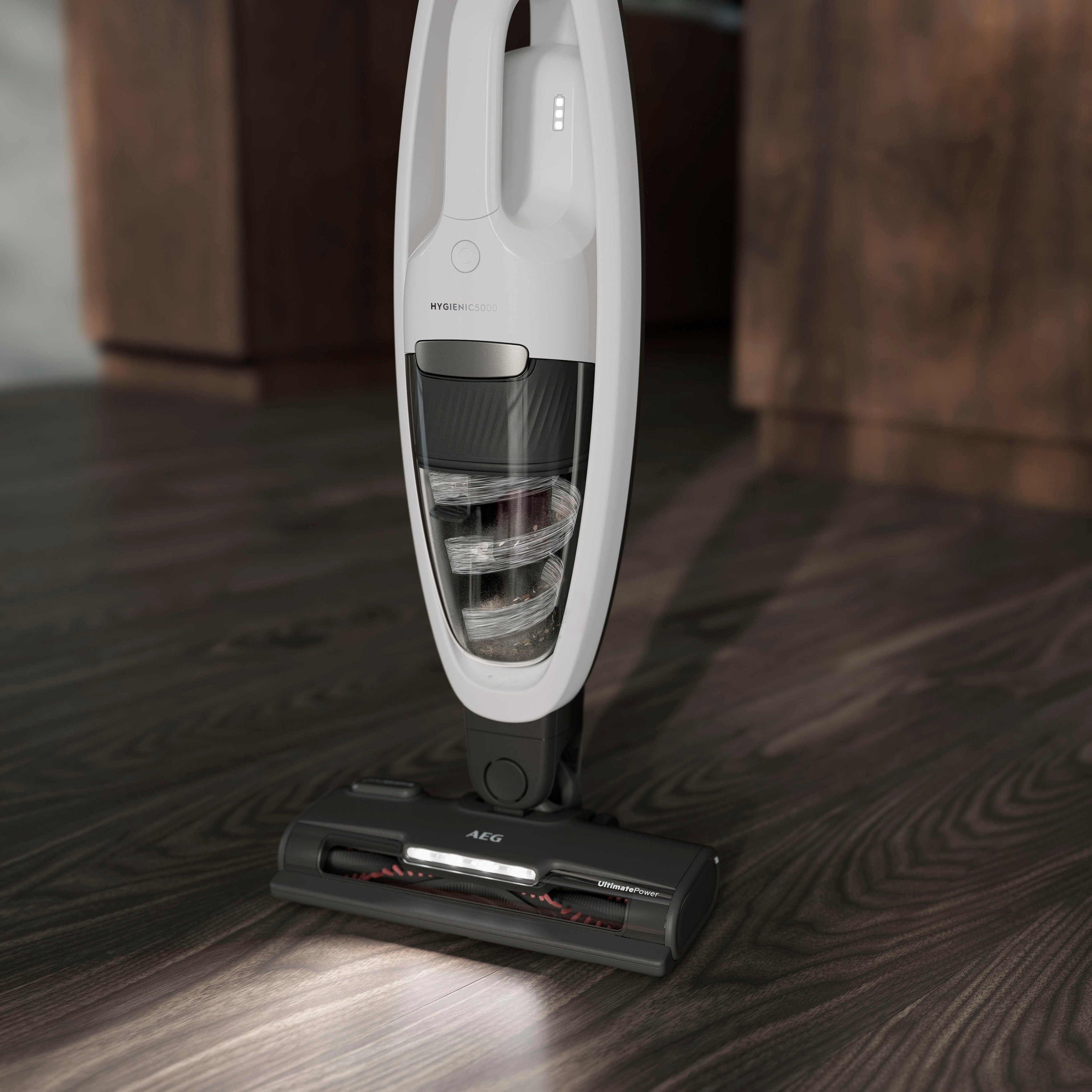 AEG Akku-Hand-und Stielstaubsauger HYGIENIC 5000 AKKU-STAUBSAUGER (AS52H212XN), beutellos, 2in1, leise 79 dB(A), 58 % Recyclingmaterial, bis zu 50 Min. Laufzeit