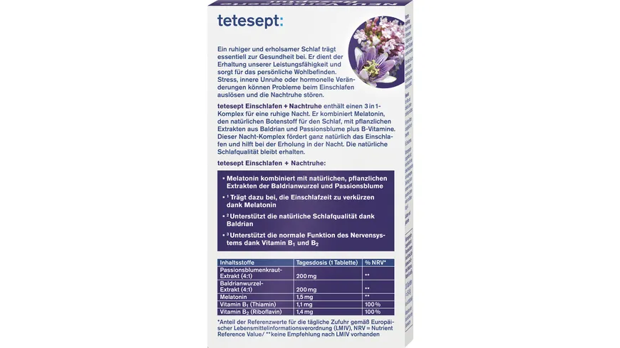 tetesept Einschlafen plus Nachtruhe 30 TAB