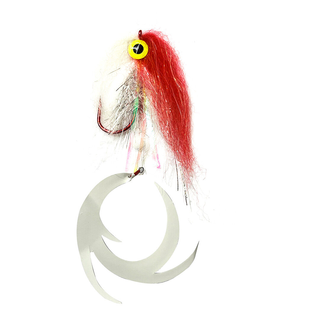 Silverstone Twister Pike -streamer, valkoinen/punainen, 17 cm