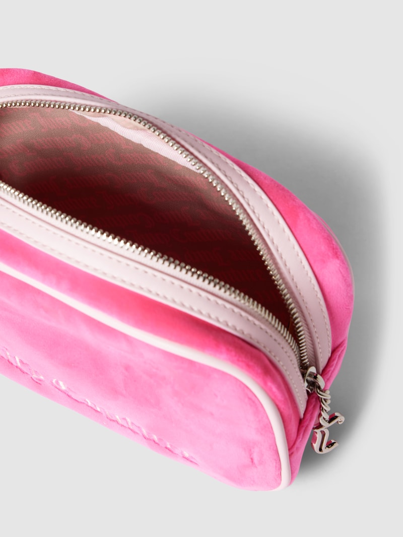 Kosmetiktasche mit Label-Stitching Modell 'IRIS' in pink