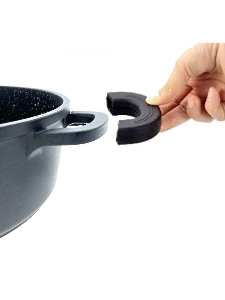 Cheffinger 8 tlg Kochtopf Set Topf Induktion Anti Haft 20-24-28-32cm in Schwarz günstig kaufen onesize