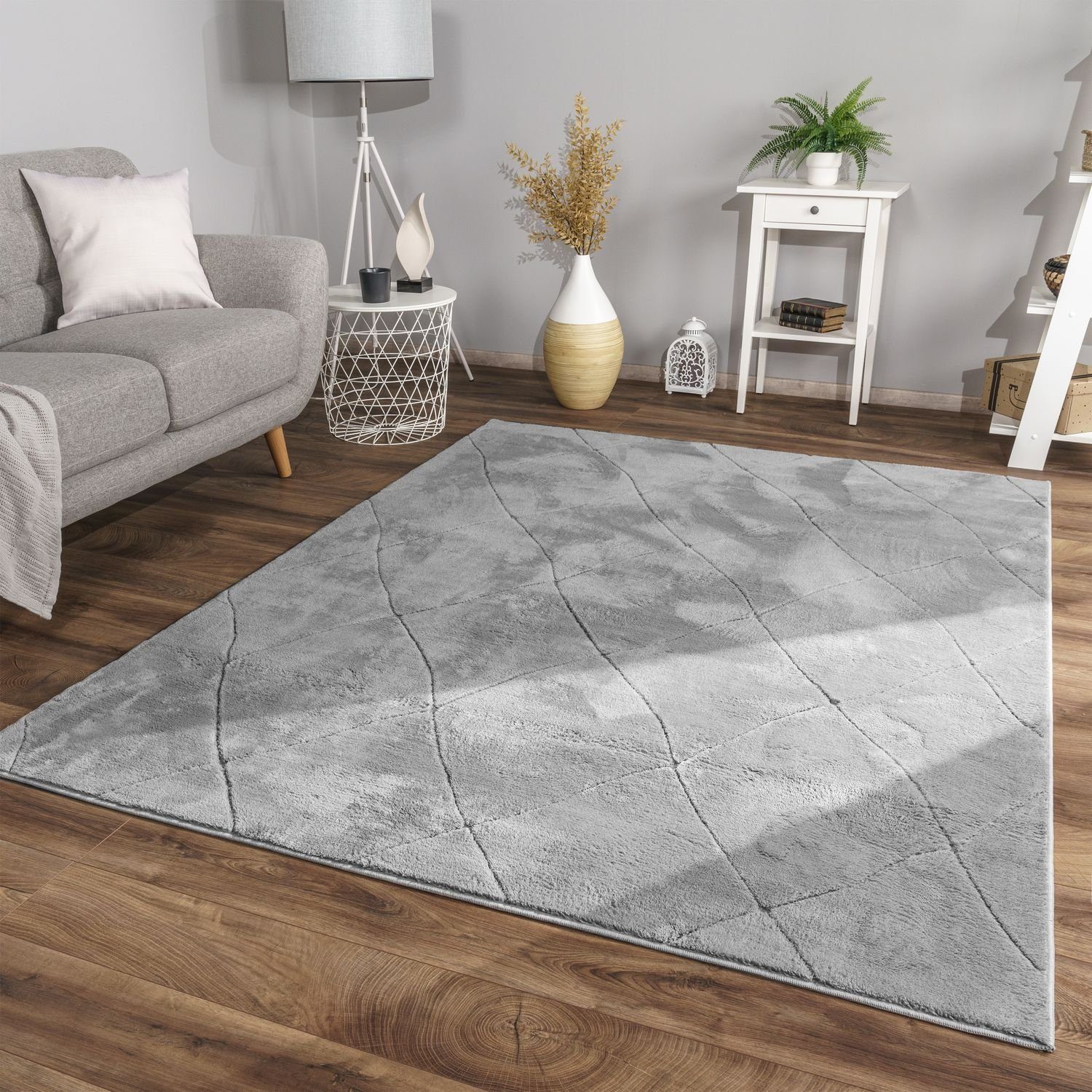 Teppich Wohnzimmer Teppich Esszimmer Kurzflor Skandinavisch, TT Home, rechteckig, Höhe: 4 mm