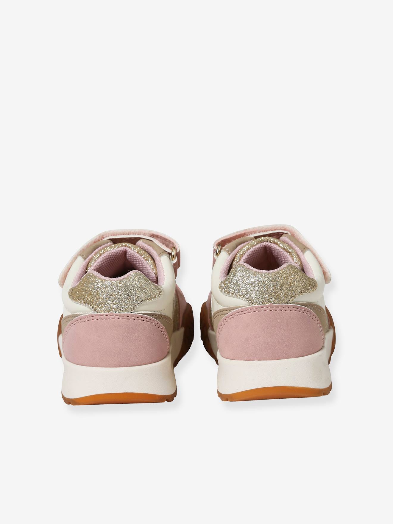 Baskets lacées et scratchées fille collection maternelle rose