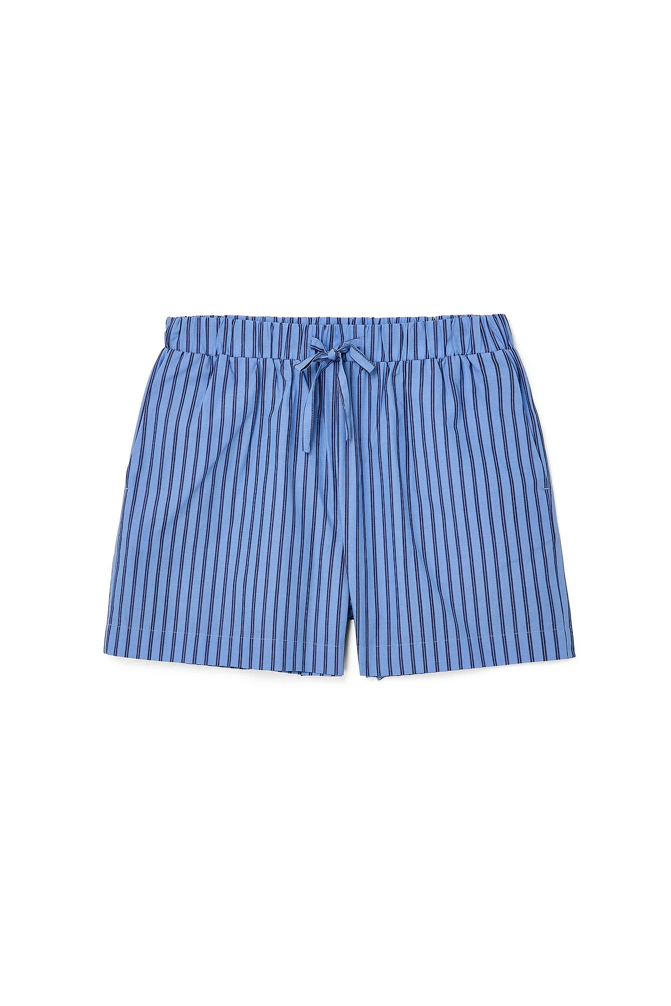 Gestreifte elastische Shorts mit halbhoher Taille