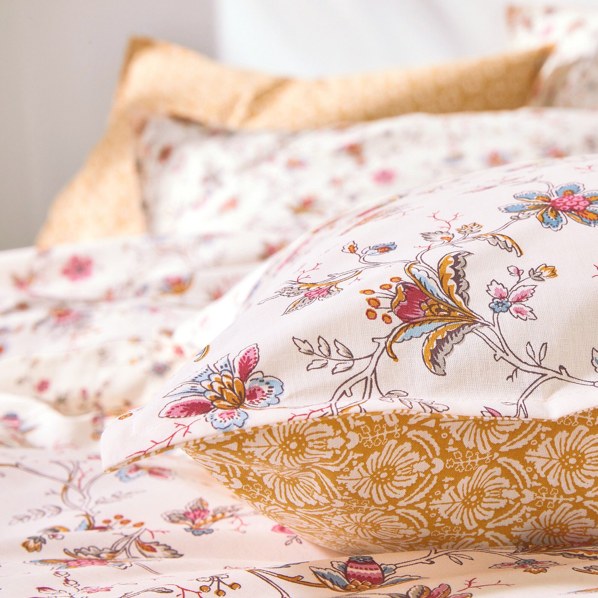 Linge de lit Margaux en coton imprimé fleurs perses