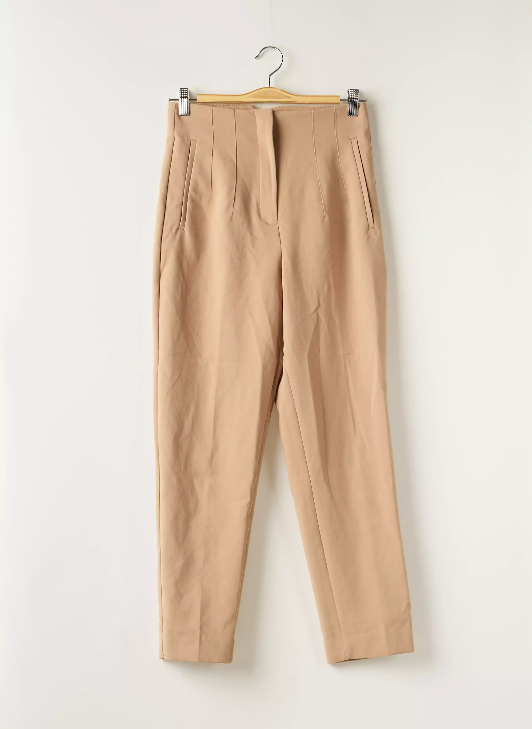 Zara Pantalons Slim Femme couleur beige