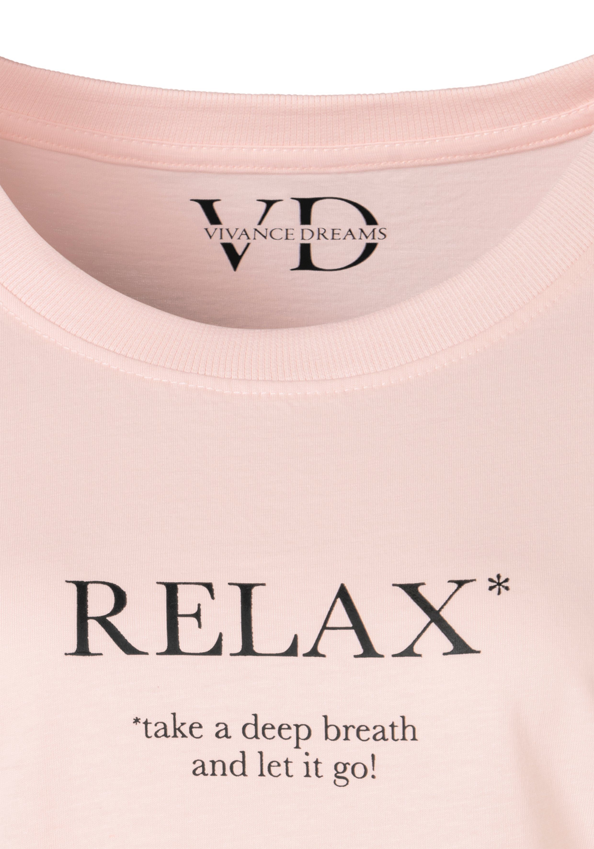Vivance Dreams Pyjamaoberteil mit Statementdruck
