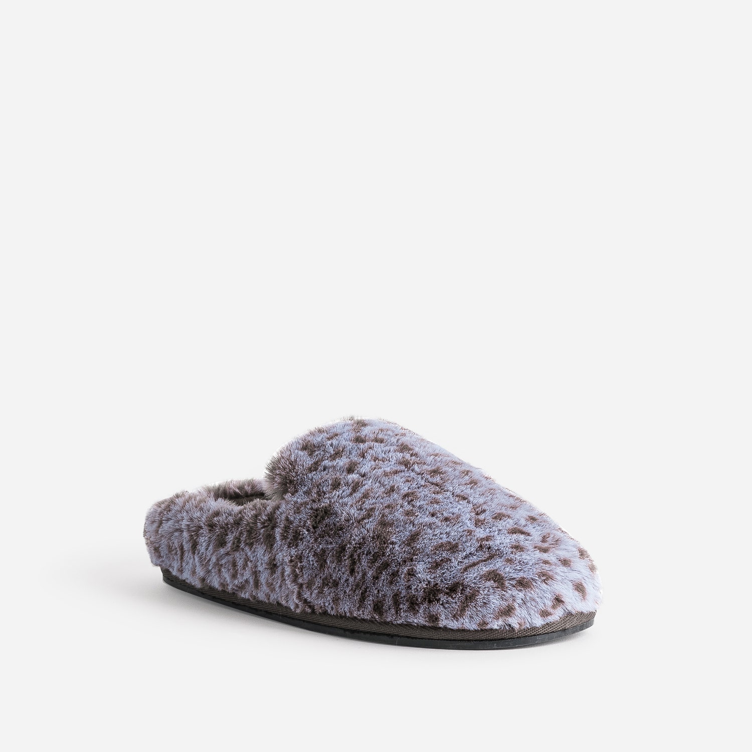 Mule grise à motif animalier