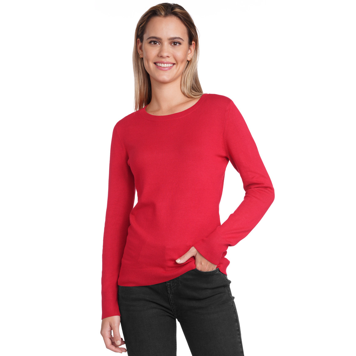 Damen Feinstrickpullover mit Rundhals