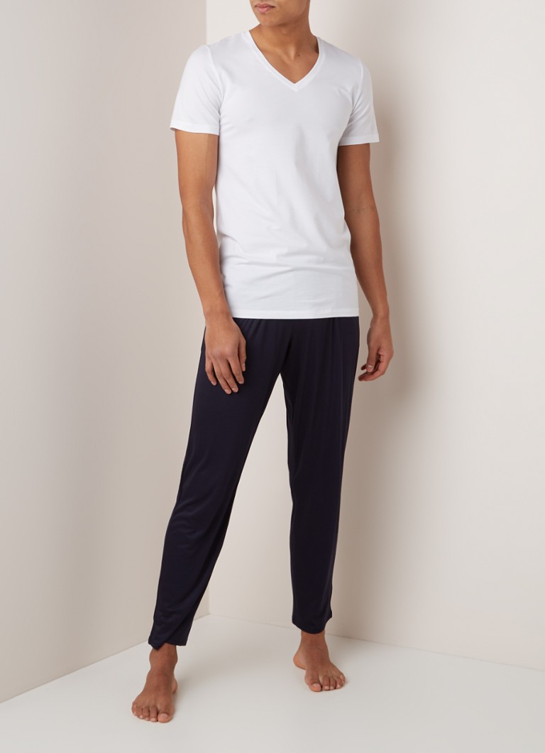 Tricou Hanro cu decolteu în V, culoare uni