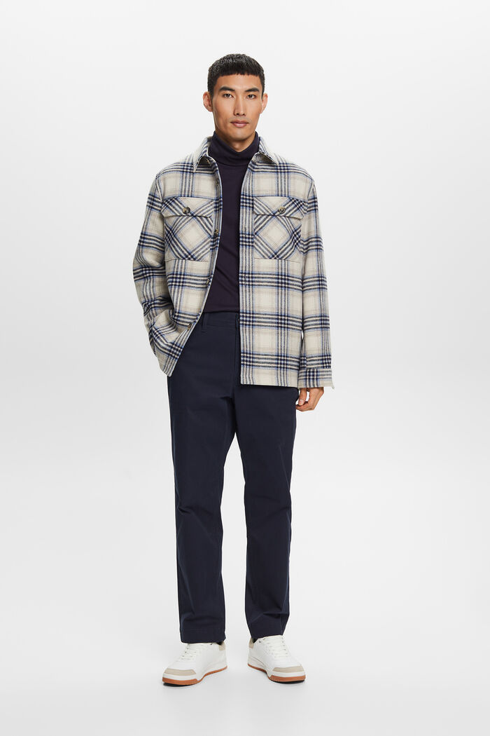 Kariertes Overshirt aus Wollmix