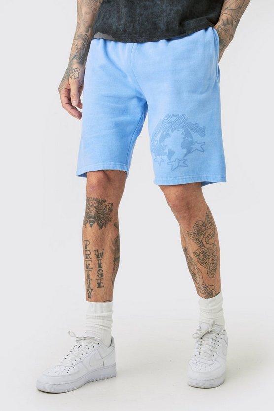 Tall Oversized Dream Worldwide Shorts In Blue