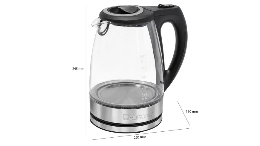 CLATRONIC Wasserkocher Glas WKS 3744 1,7l
