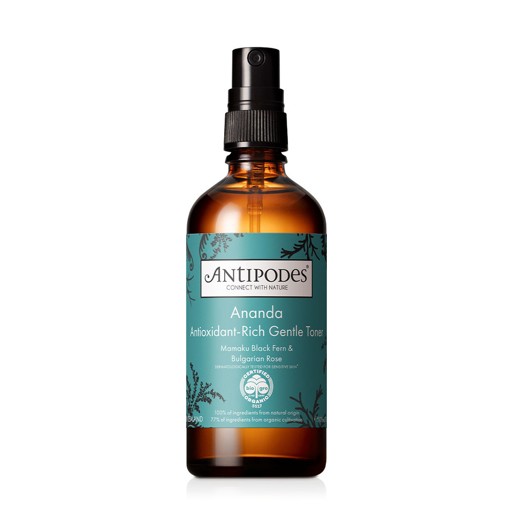 Antipodes Ananda Tonique Doux Antioxydant Lotion tonique certifiée végane et bio pour peaux sensibles