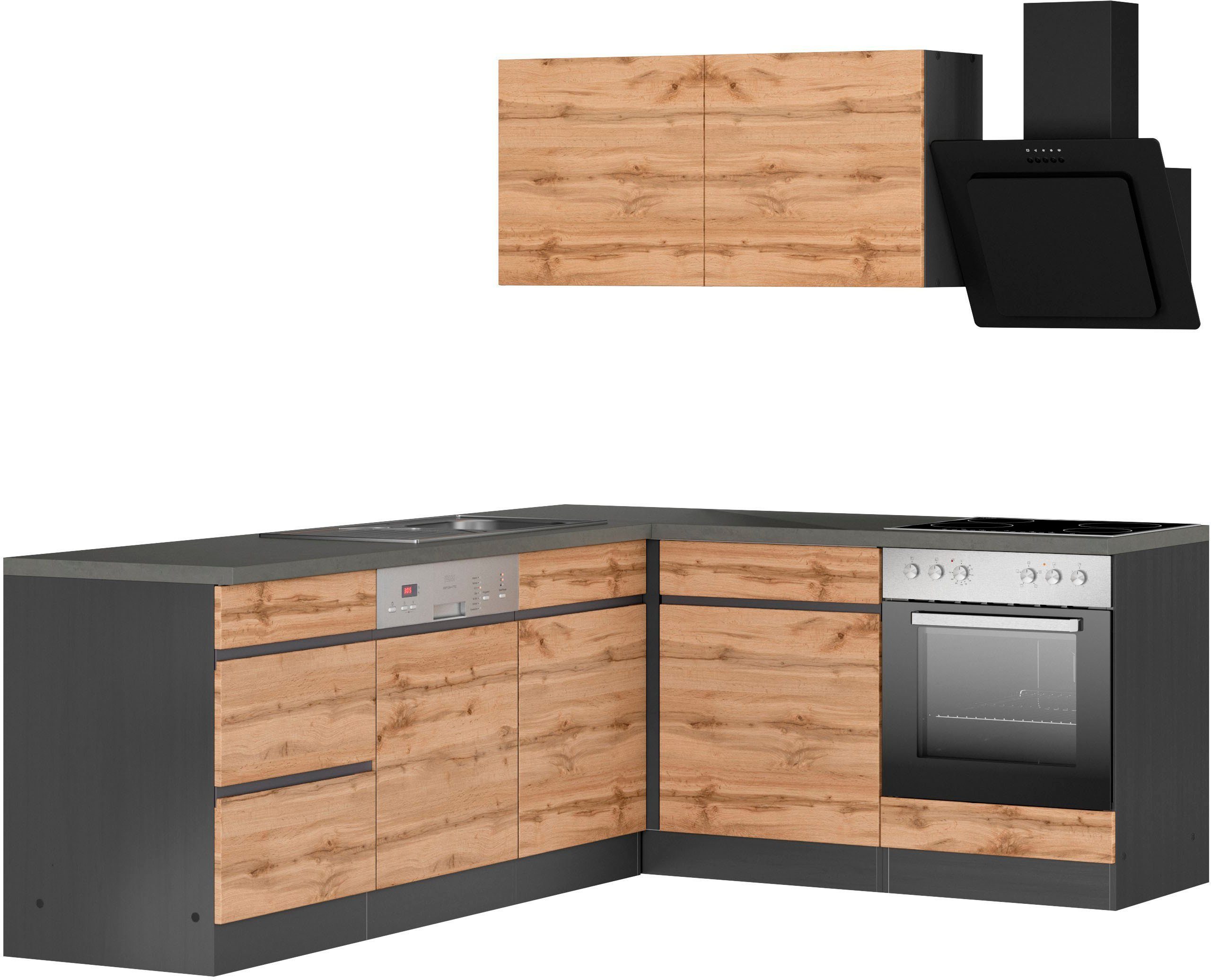 HELD MÖBEL Küche Riesa, Stellbreite 240x180 cm, wahlweise mit oder ohne E-Geräte
