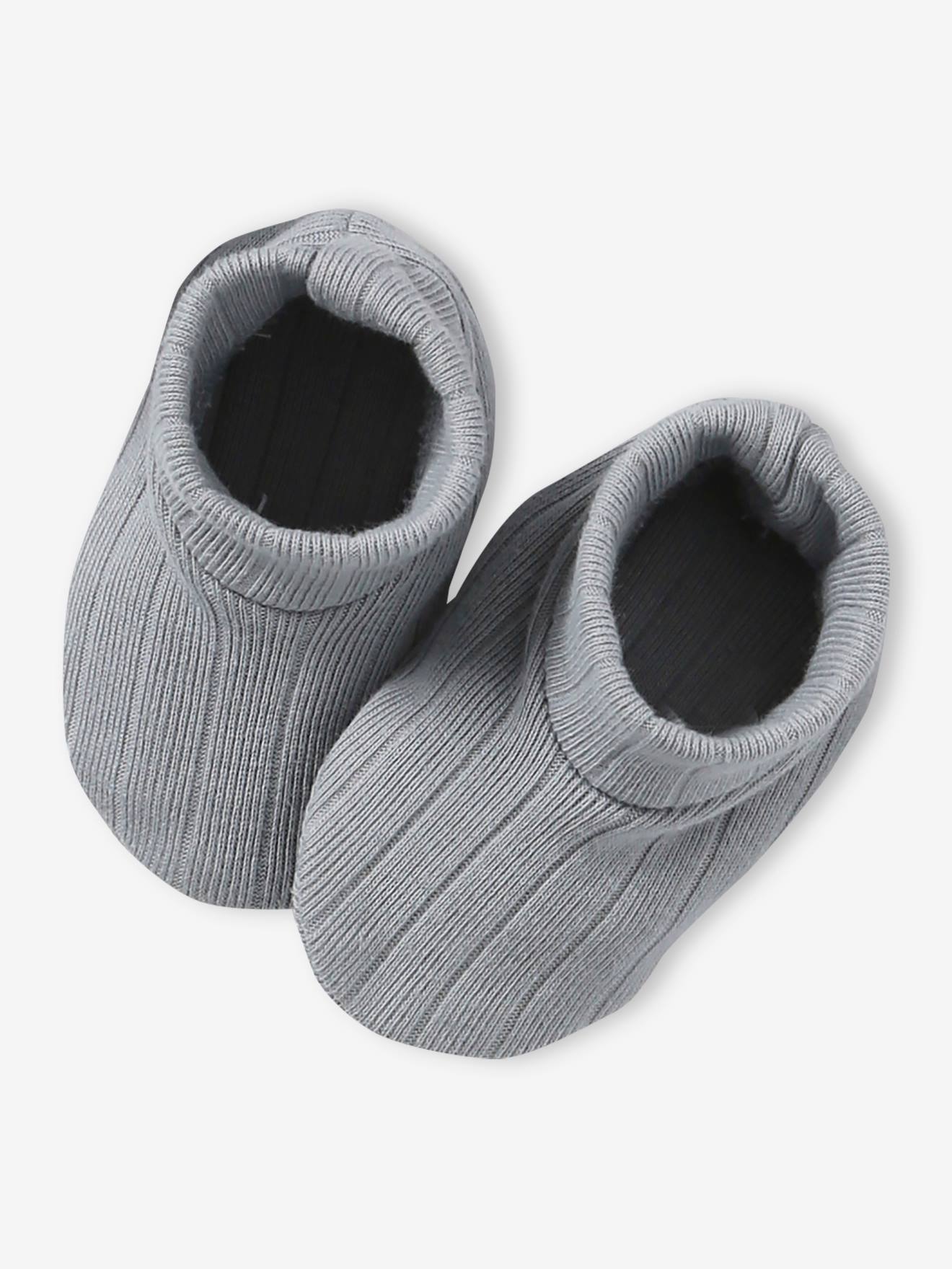 Vertbaudet Baby-Set: Mütze, Fäustlinge & Schühchen Oeko-Tex - graublau