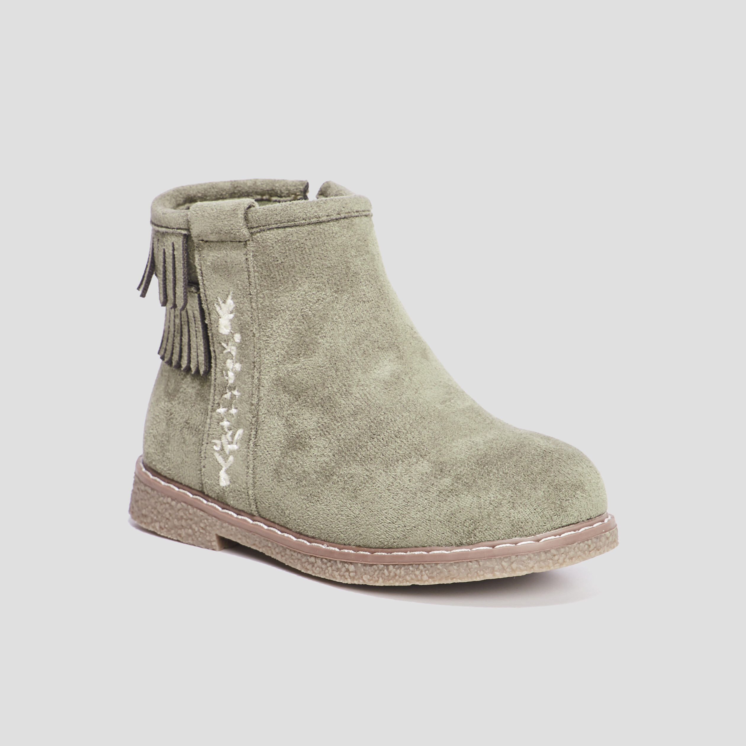 Bottines à franges vert kaki fille | La Halle