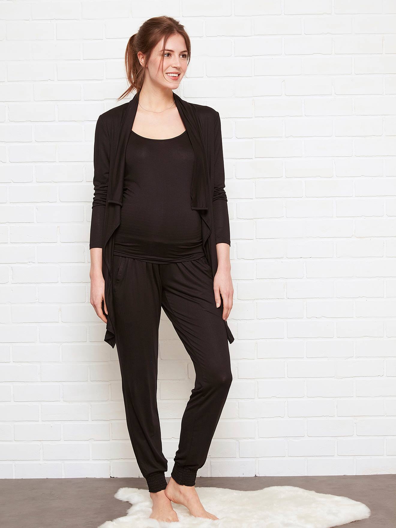 Vertbaudet 3-teiliges Homewear-Set, Schwangerschaft & Stillzeit - schwarz