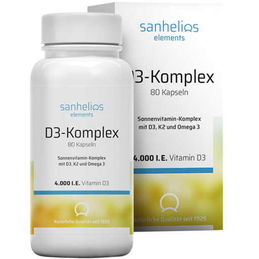 SANHELIOS Vitamin D3 Sonnenvitamin-Komplex mit K2  80 St  Kapseln